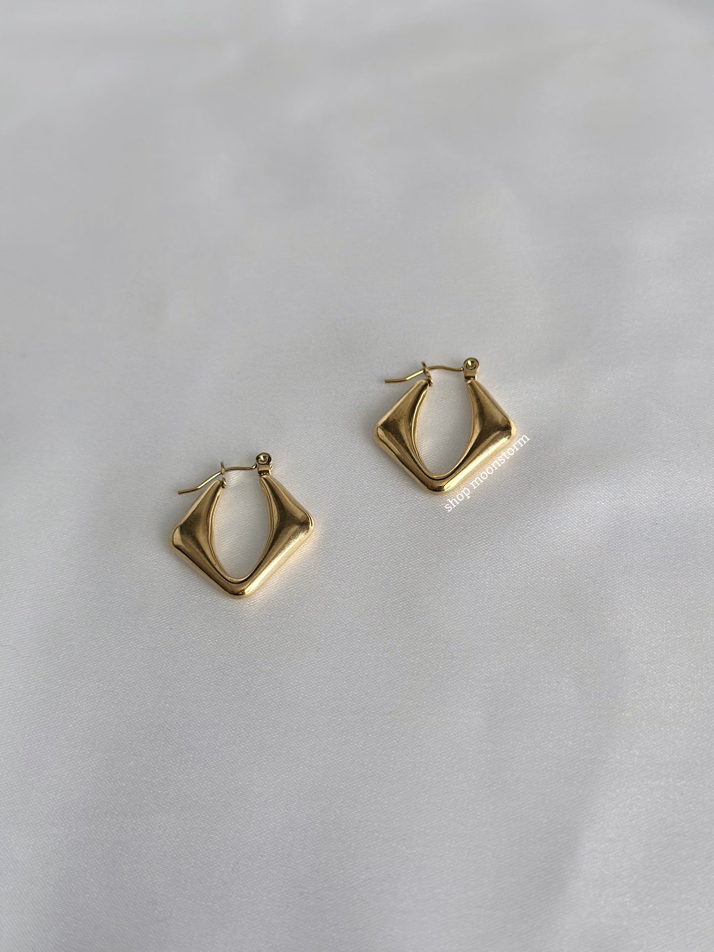 Gold Diamond Hoop Earrings