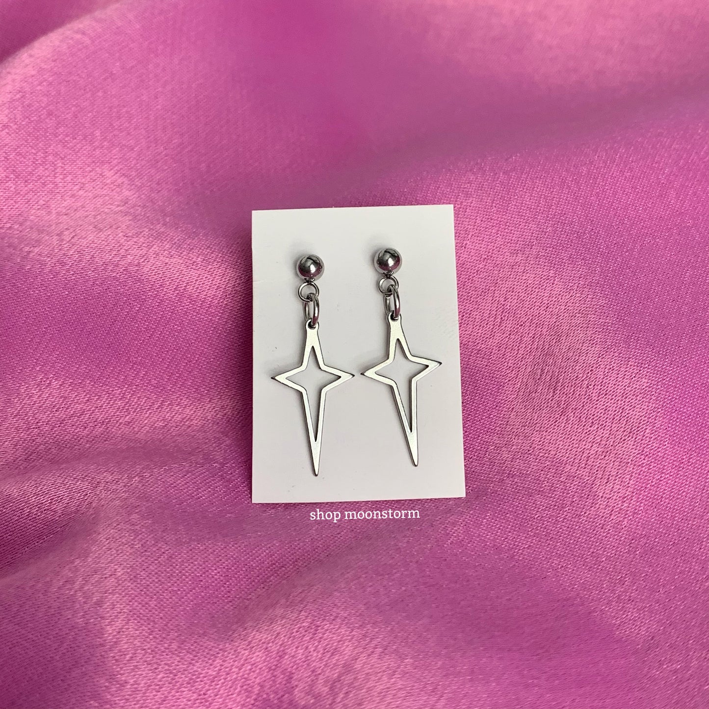 Reflective Star Stud Earrings