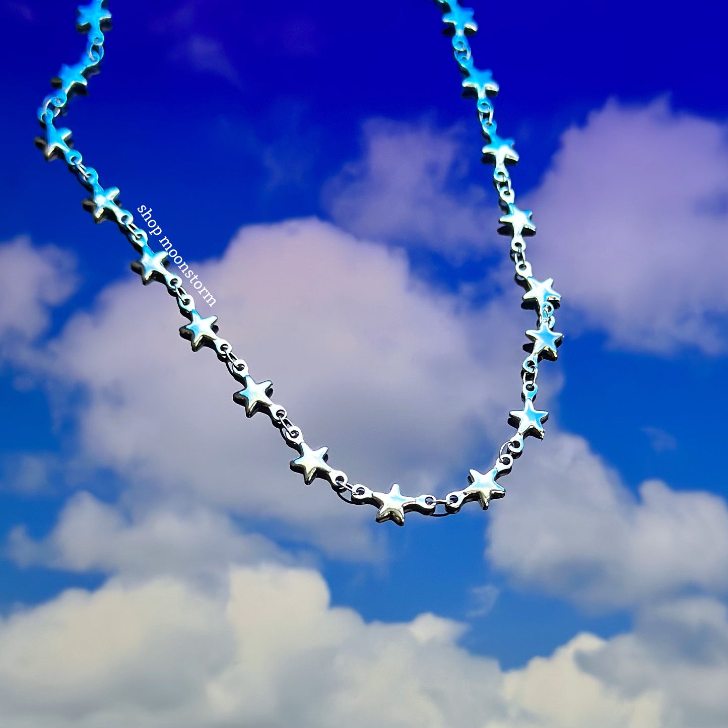 Silver Star Link Necklace