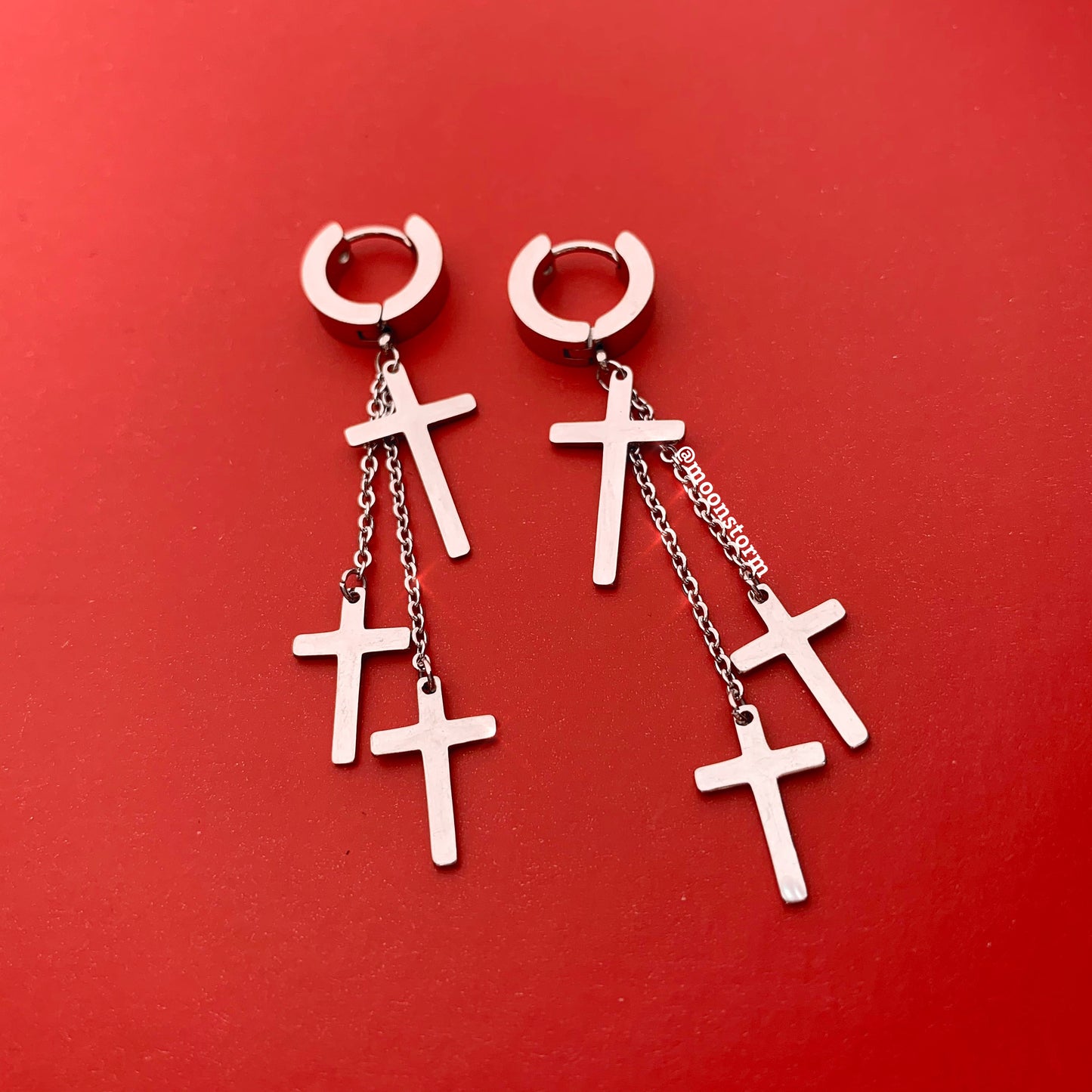 Triple Cross Hoop Earrings
