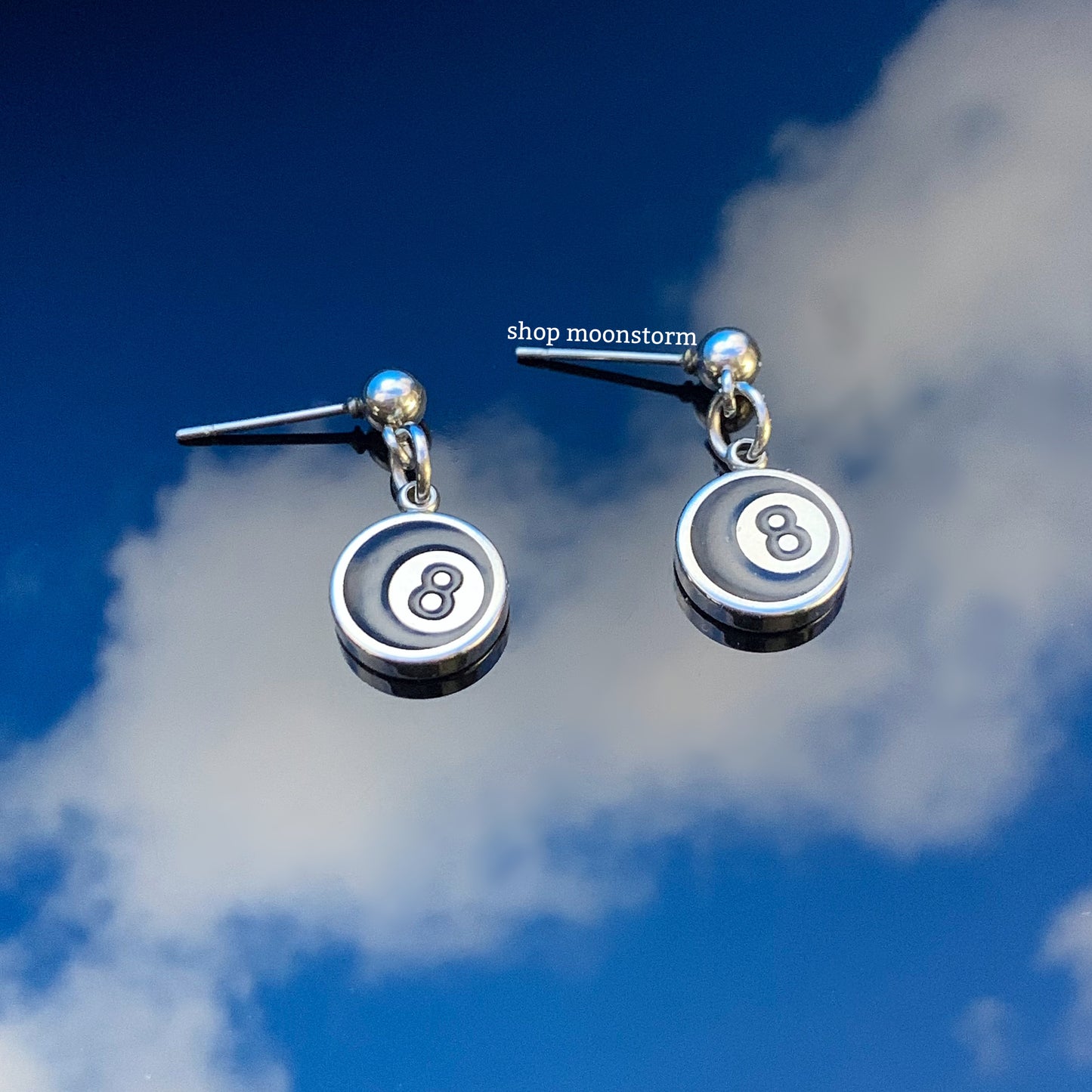 8 Ball Stud Earrings