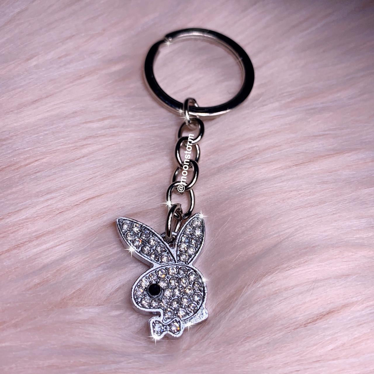 Silver Bunny Keychain