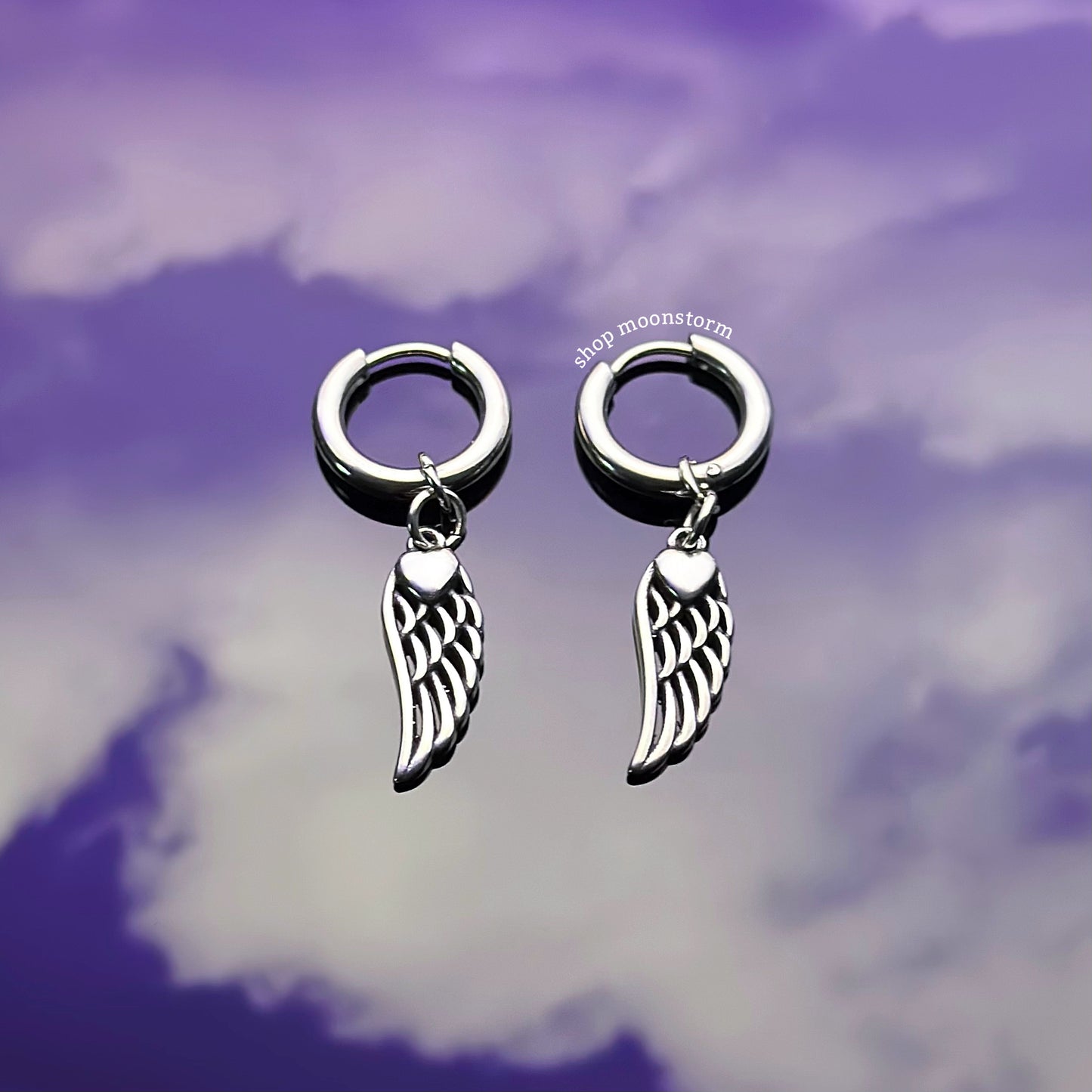 Heart Wings Hoop Earrings