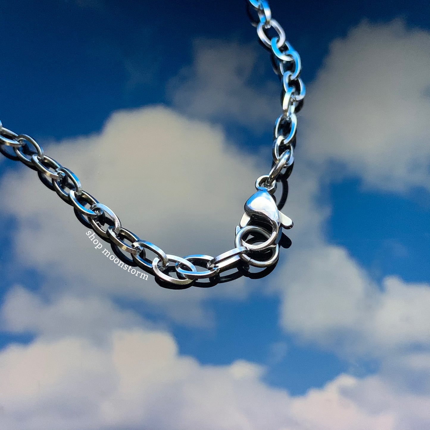 Cable Chain Link Silver Necklace