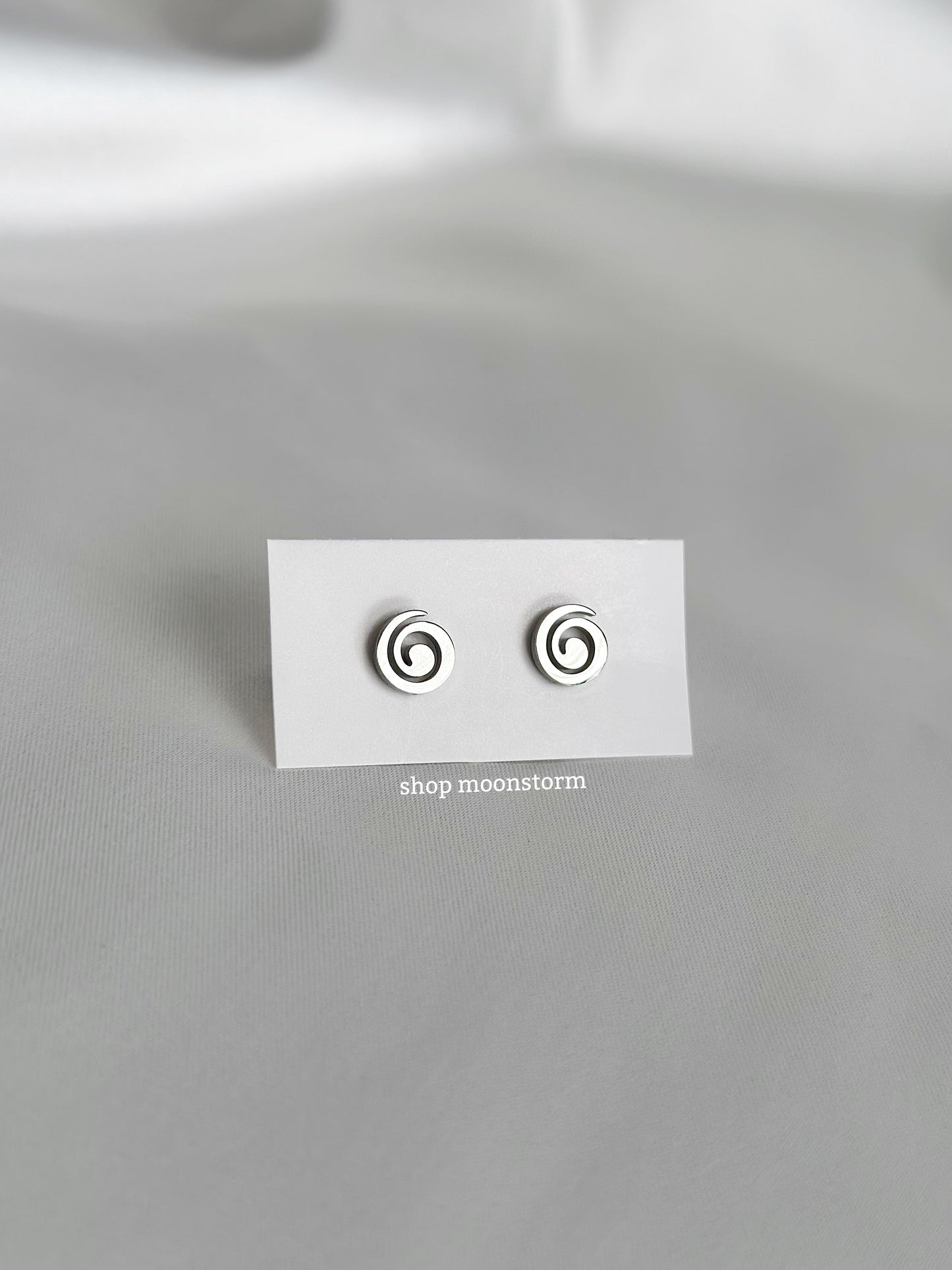 Silver Swirl Stud Earrings