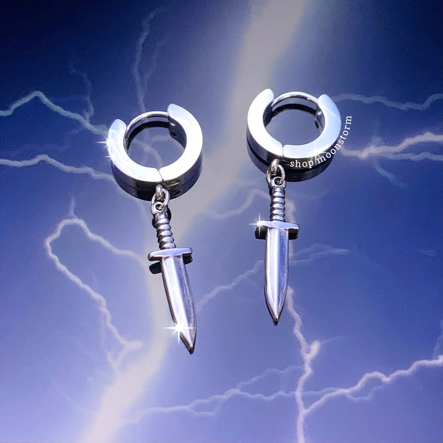 Sharp Dagger Hoop Earrings