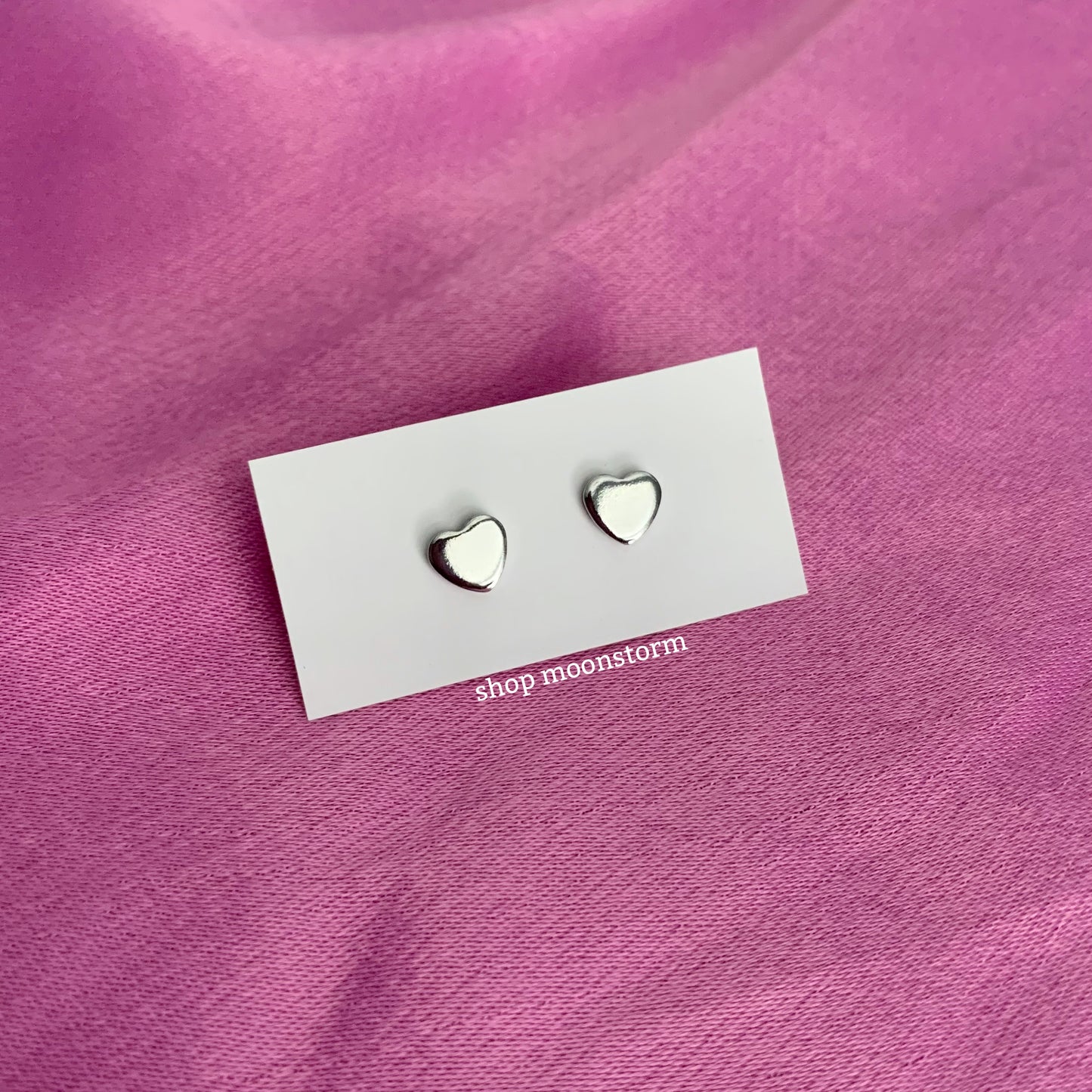 Silver Heart Stud Earrings