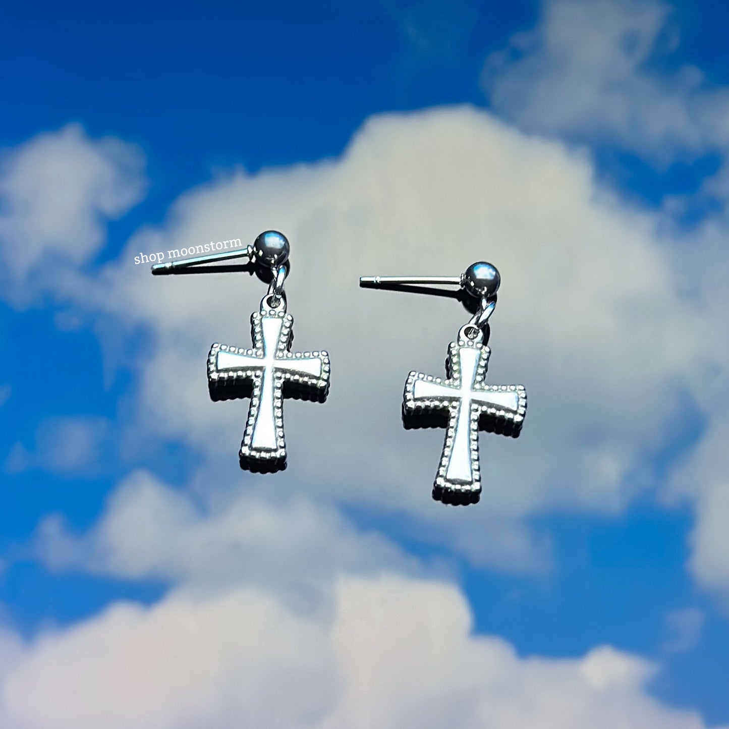 Holy Grail Cross Stud Earrings