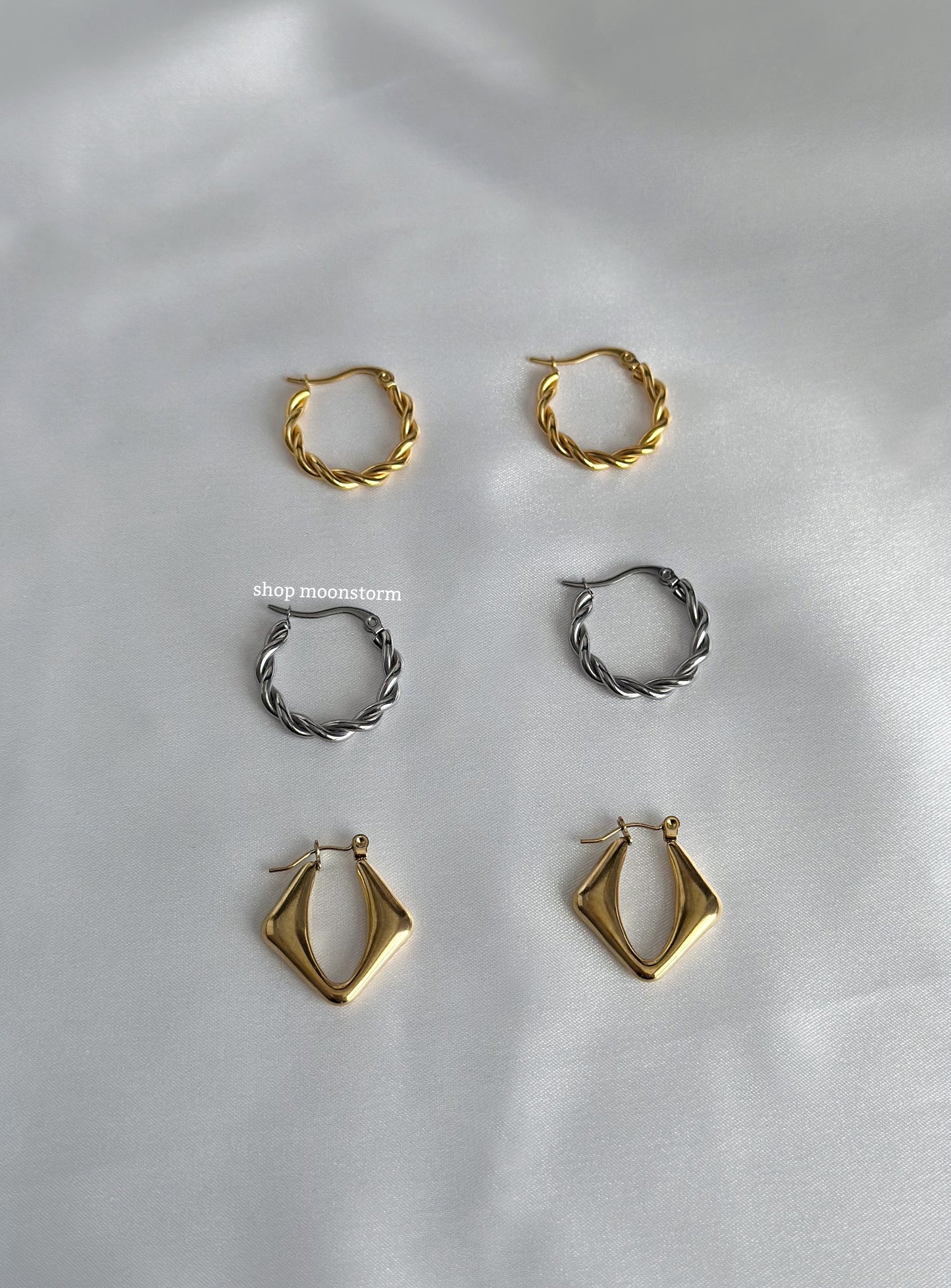 Gold Diamond Hoop Earrings