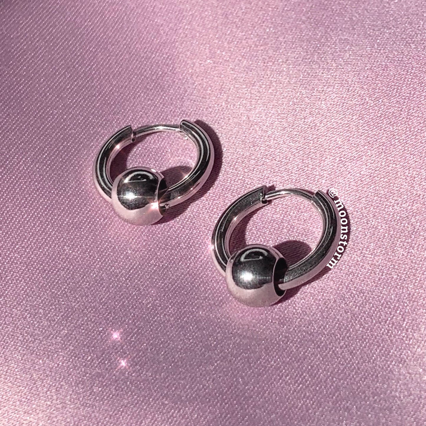 Captive Ball Hoop Earrings