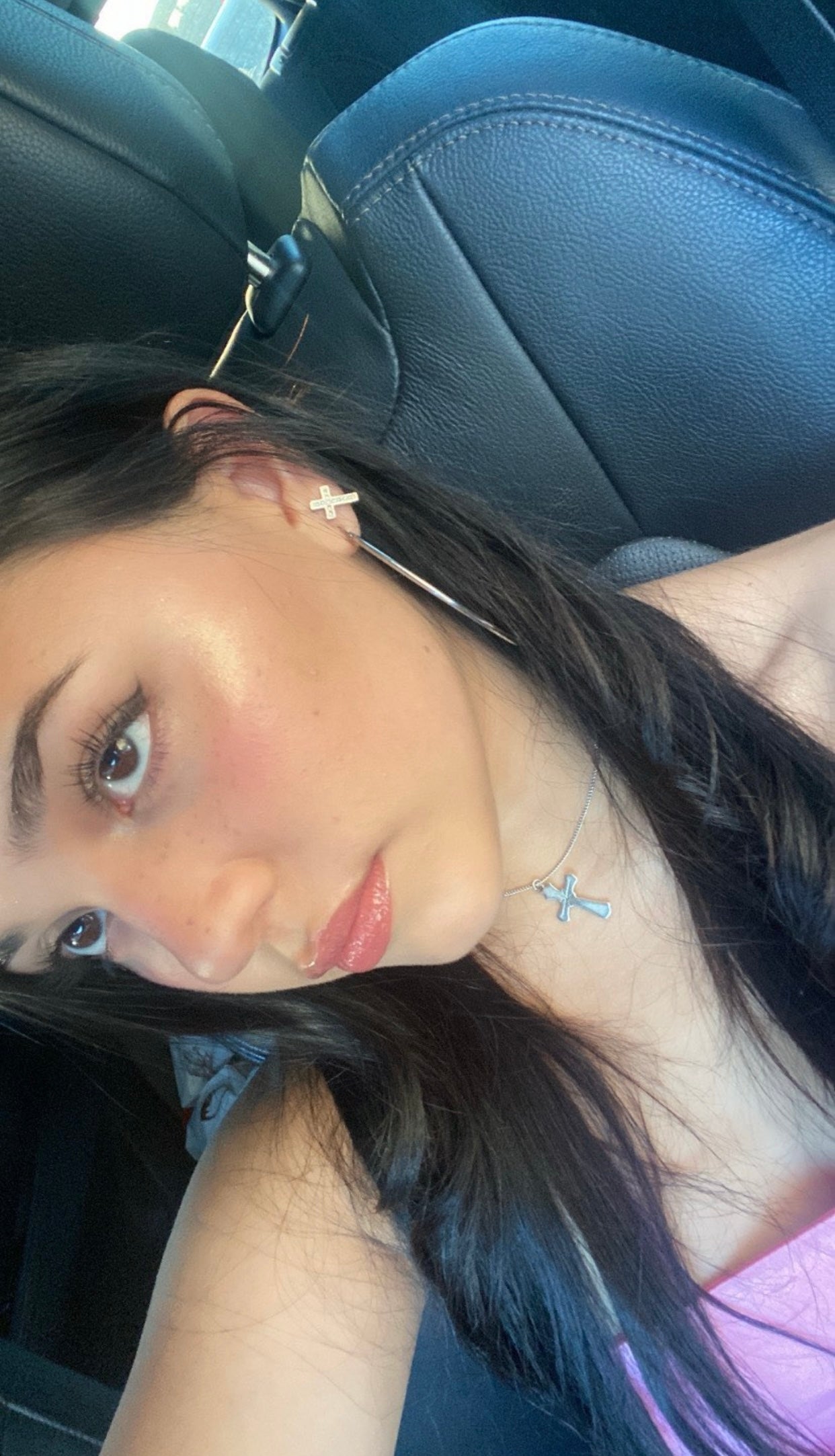 Sparkling Cross Stud Earrings