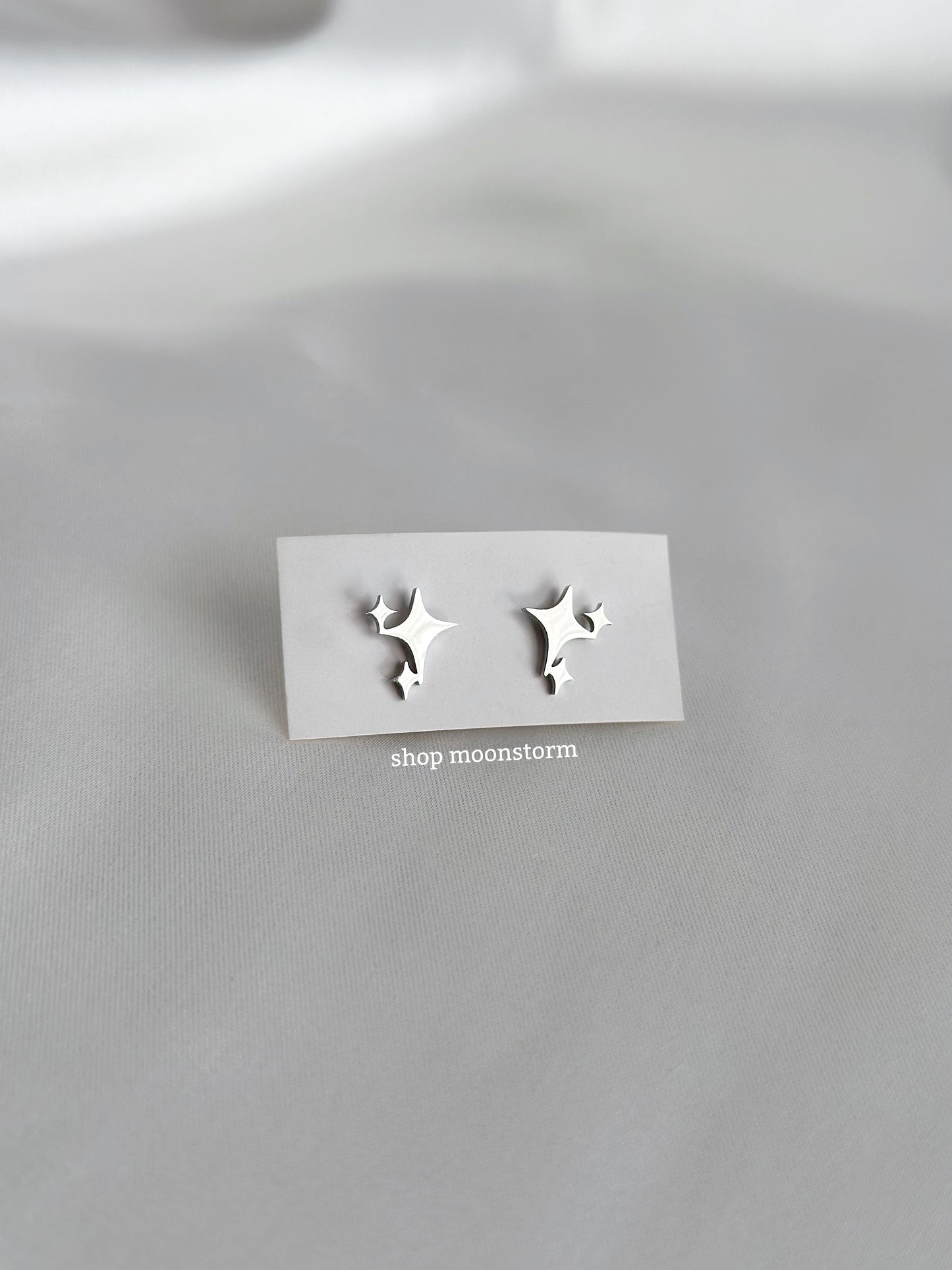 Silver Sparkle Stud Earrings