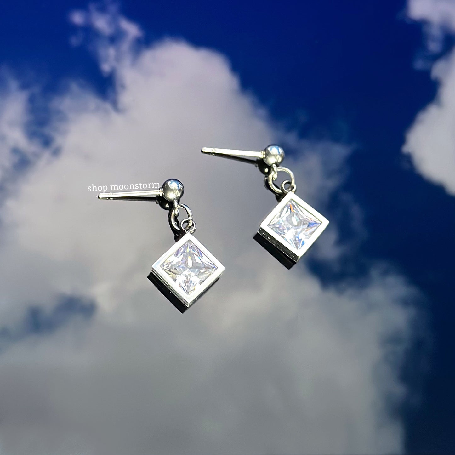 Crystal Diamond Stud Earrings