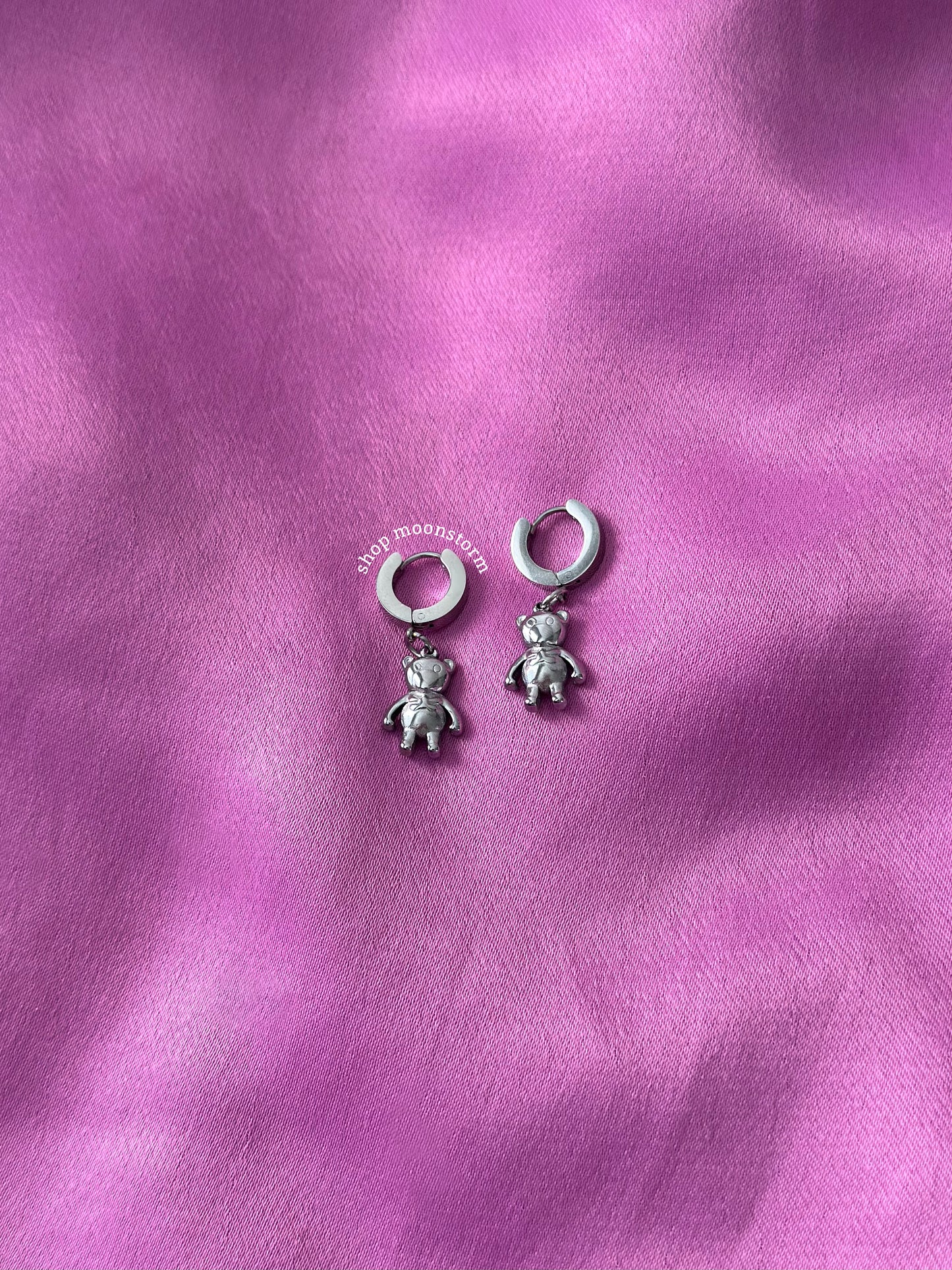 Teddy Bear Hoop Earrings