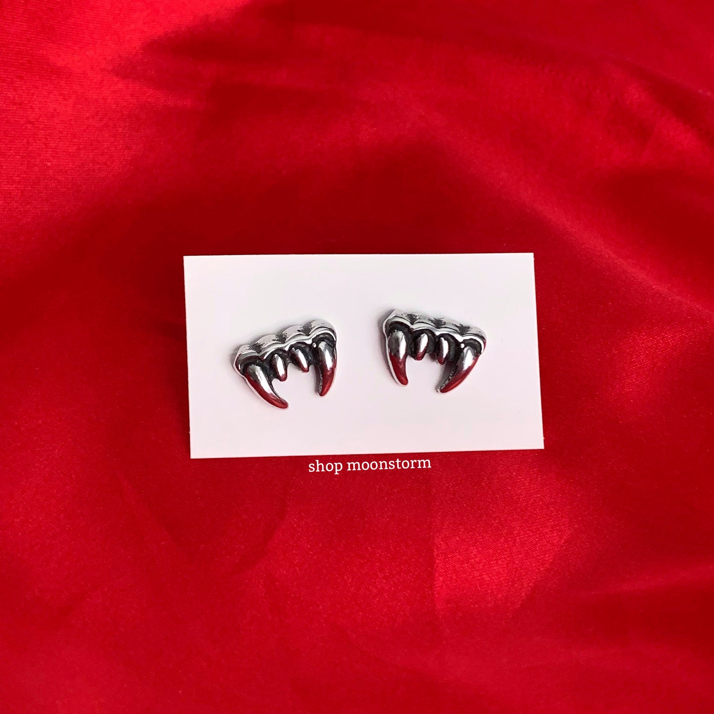Bite Me Vampire Teeth Stud Earrings