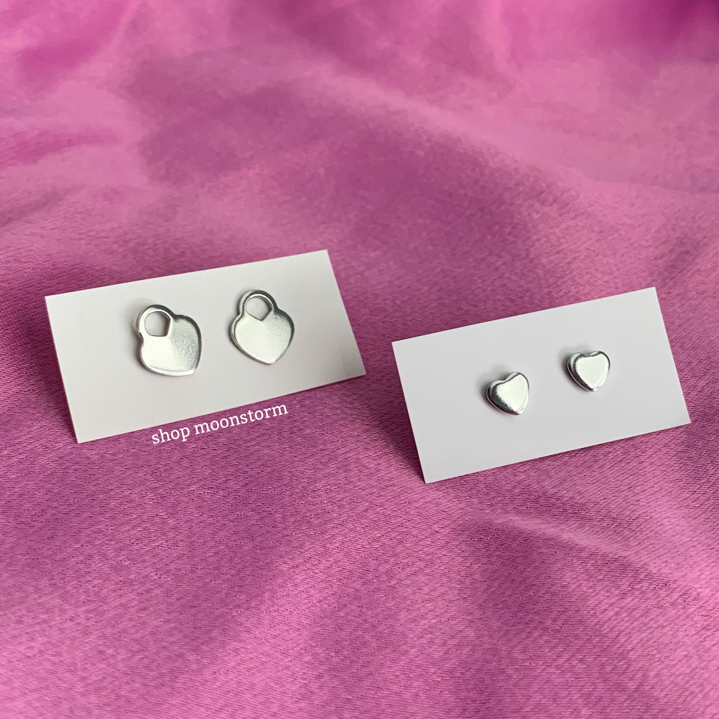 Silver Heart Stud Earrings