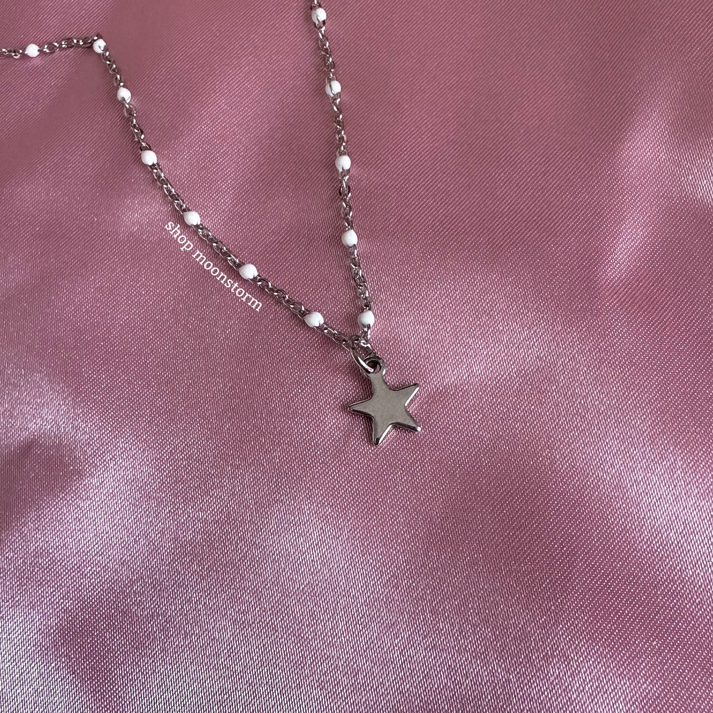 White Star Beaded Necklace
