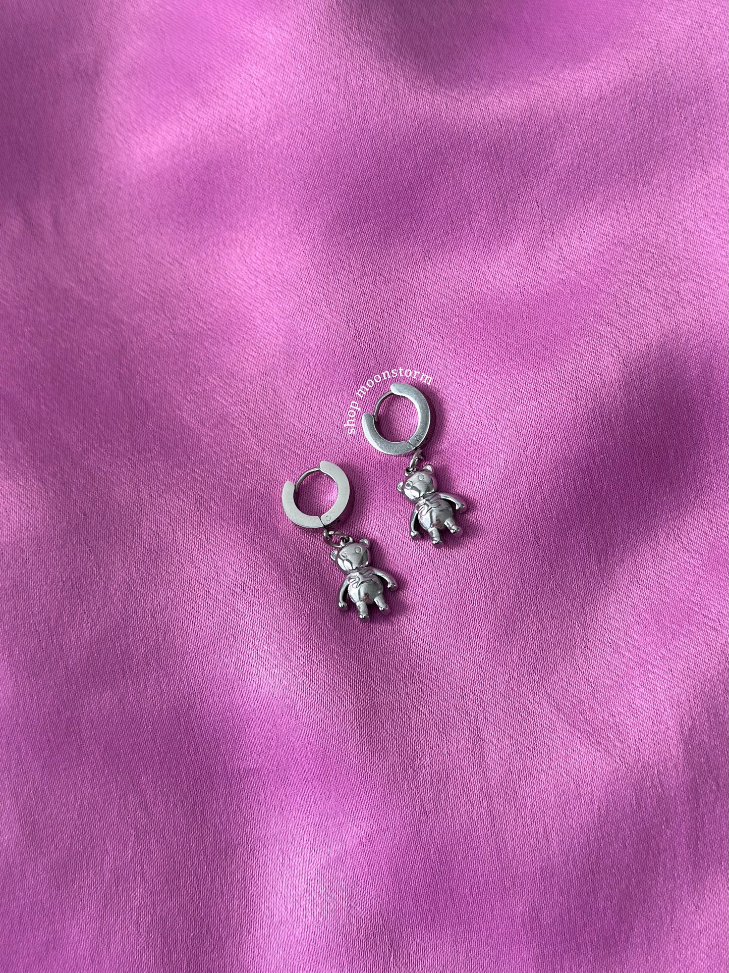 Teddy Bear Hoop Earrings