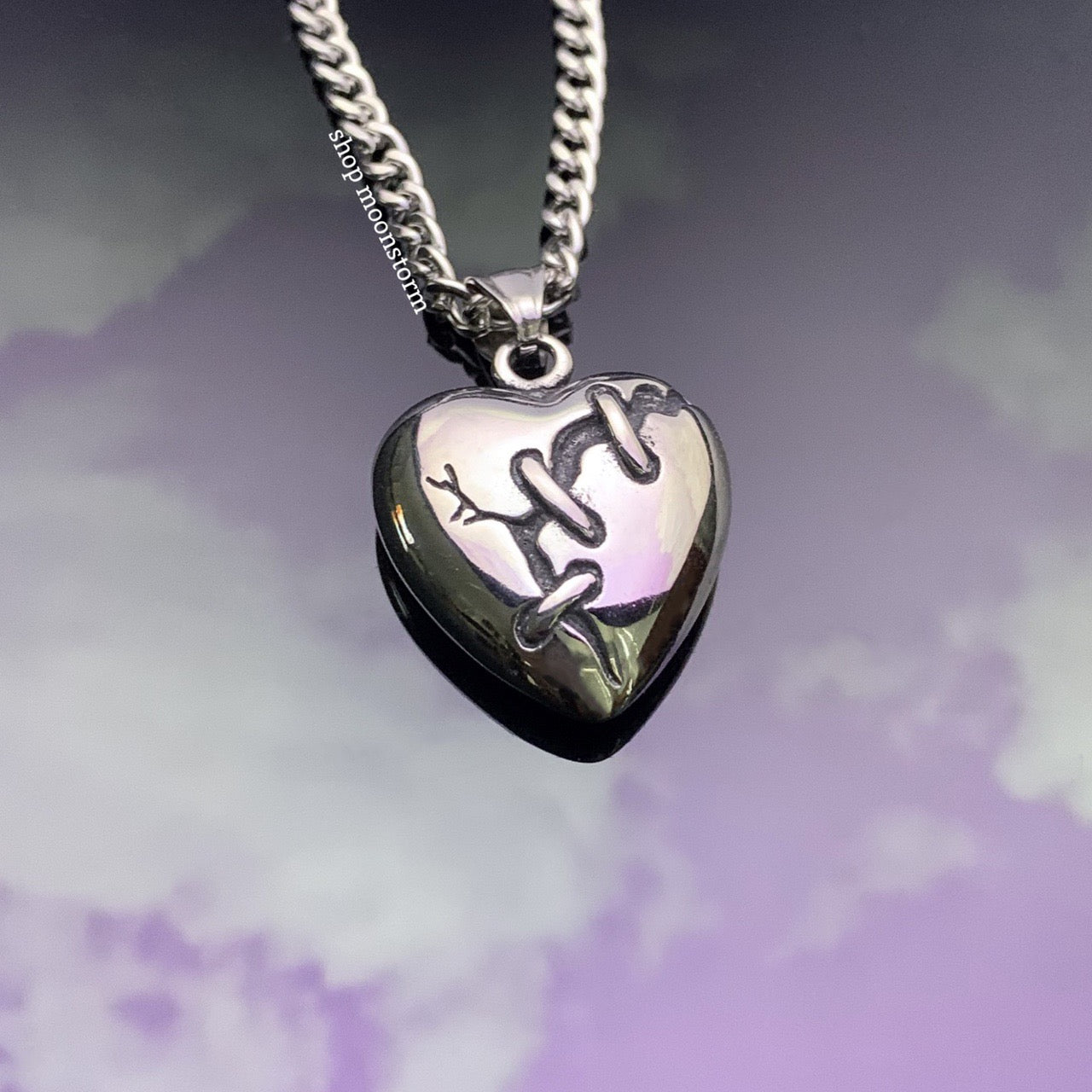 Stitched Broken Heart Necklace