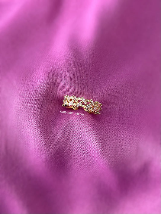 Gold Chunky Crystal Ring