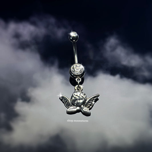 Silver Angel Belly Ring