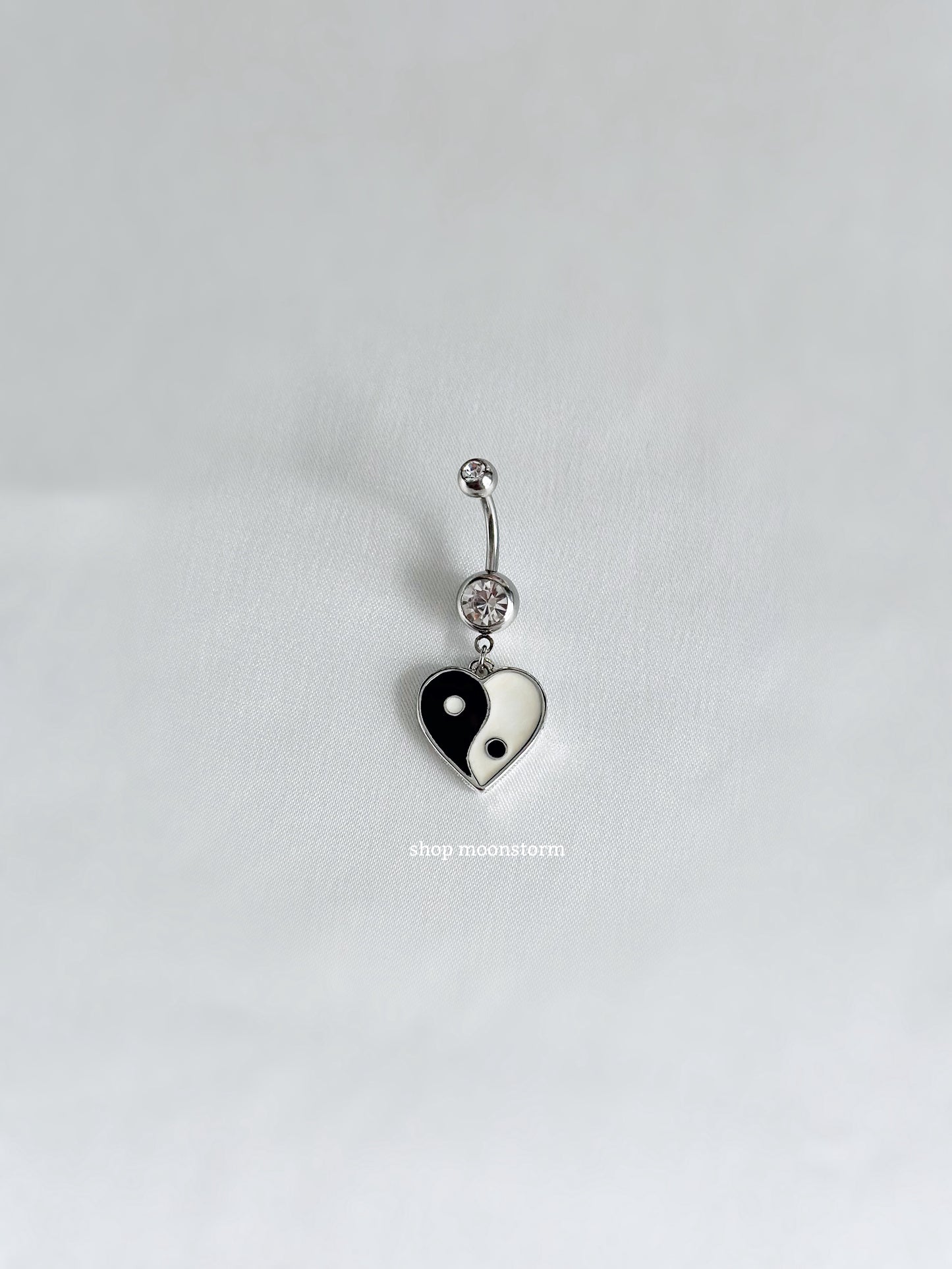 Heart Yin Yang Belly Ring