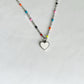 Rainbow Beaded White Heart Necklace (Limited Edition)