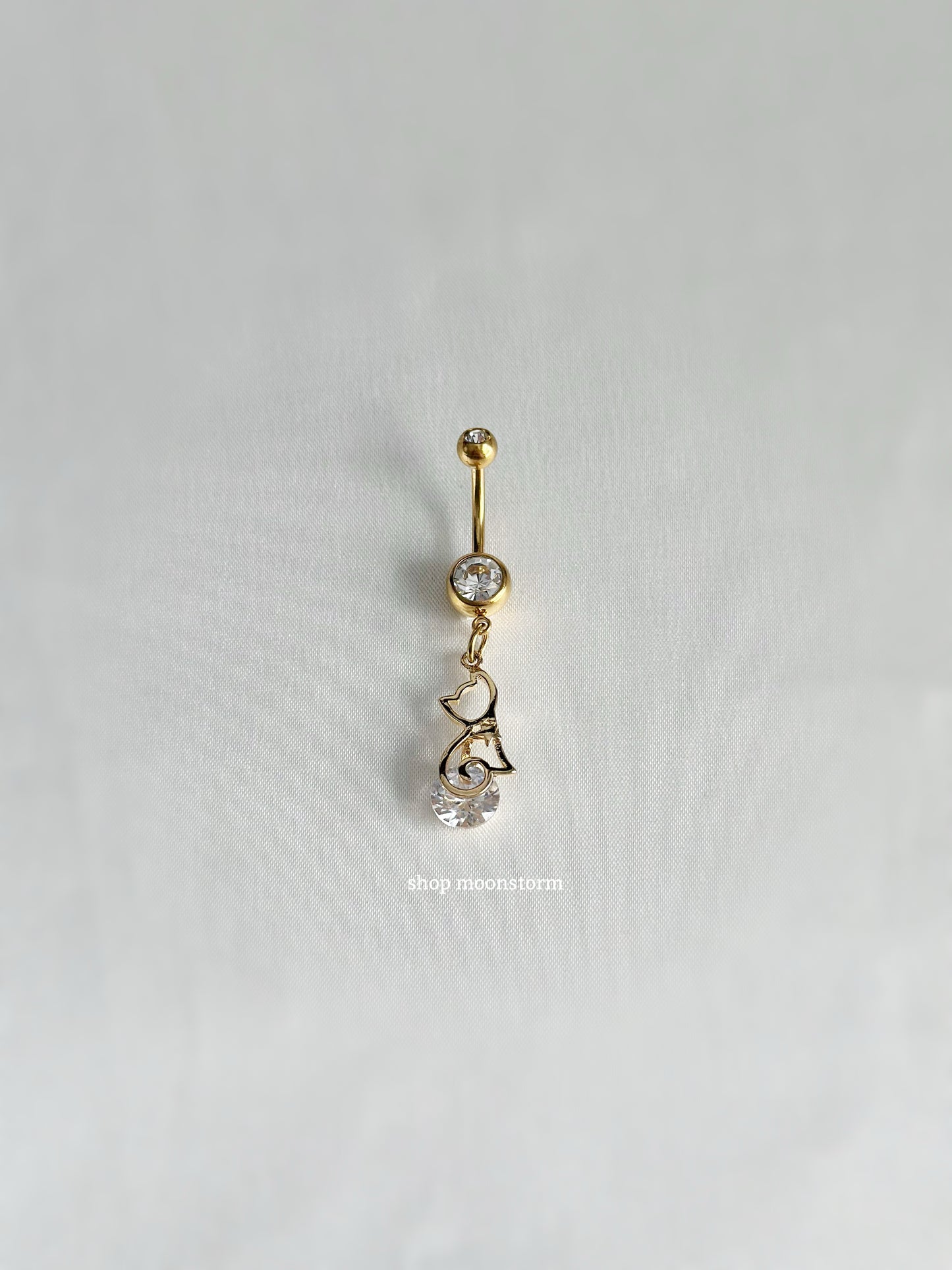 Gold Cat Belly Ring