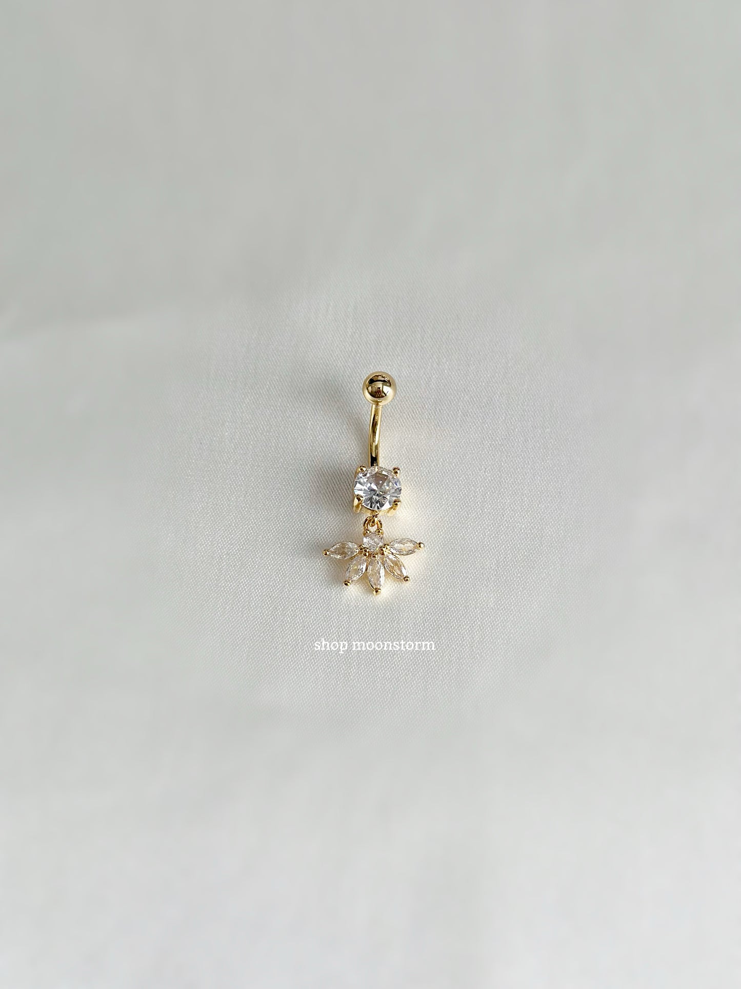 Gold Lotus Flower Belly Ring