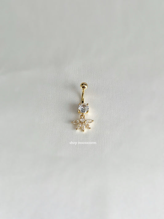 Gold Lotus Flower Belly Ring