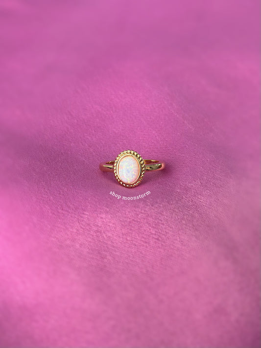 Gold Oval Opal Ring