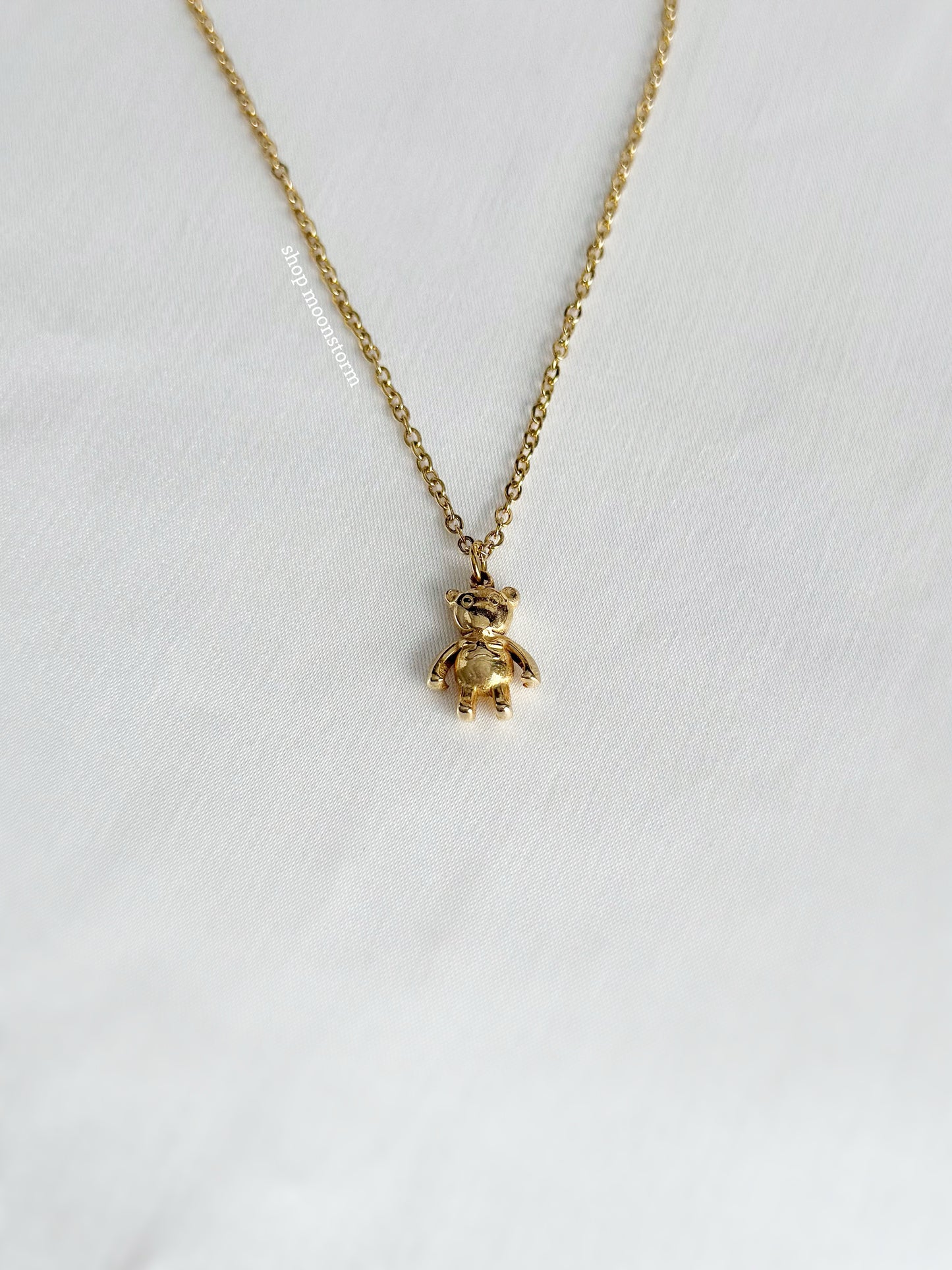 Gold Teddy Bear Necklace II