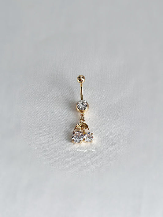 Gold Cherry Belly Ring