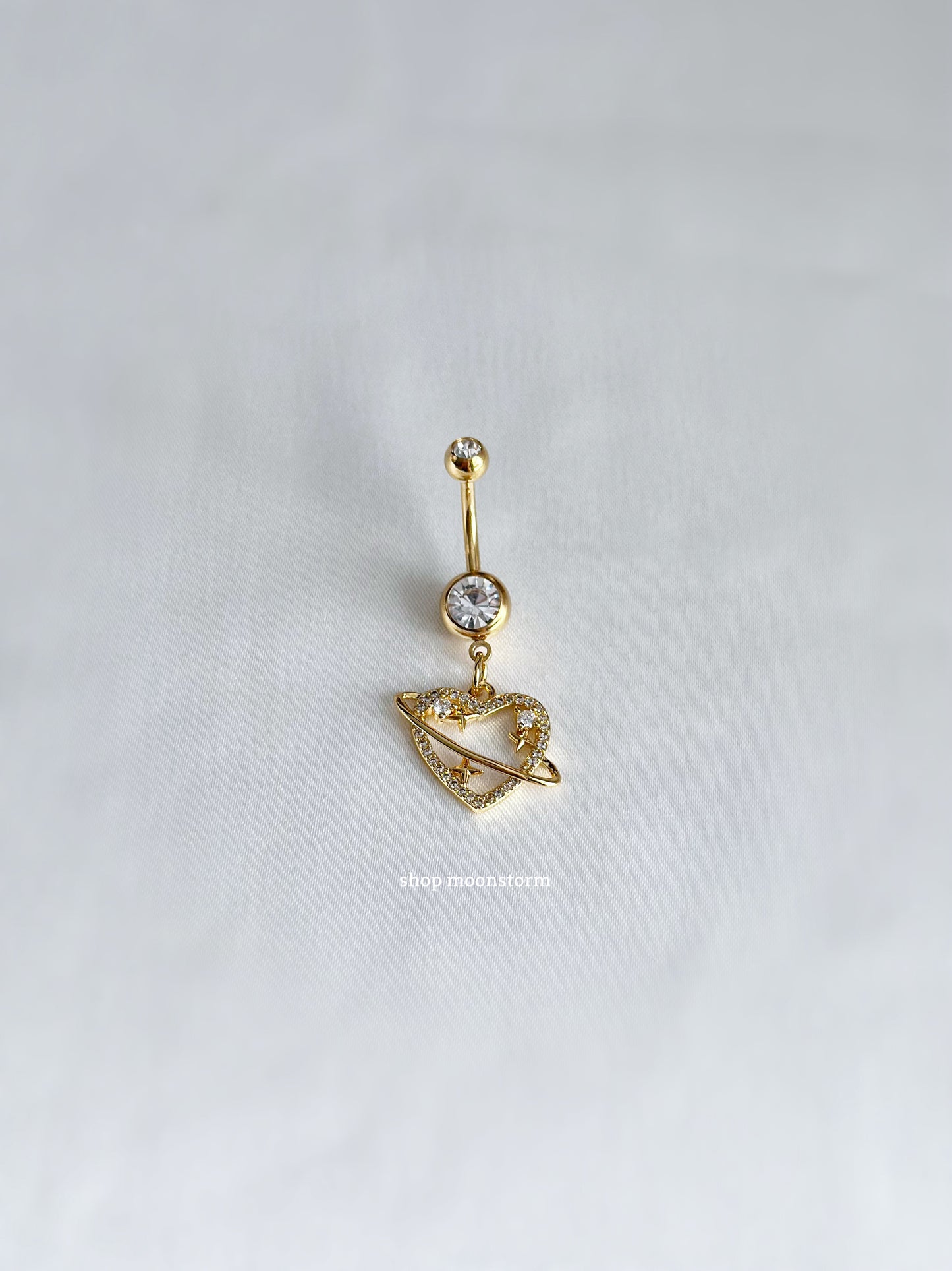 Gold Celestial Heart Belly Ring