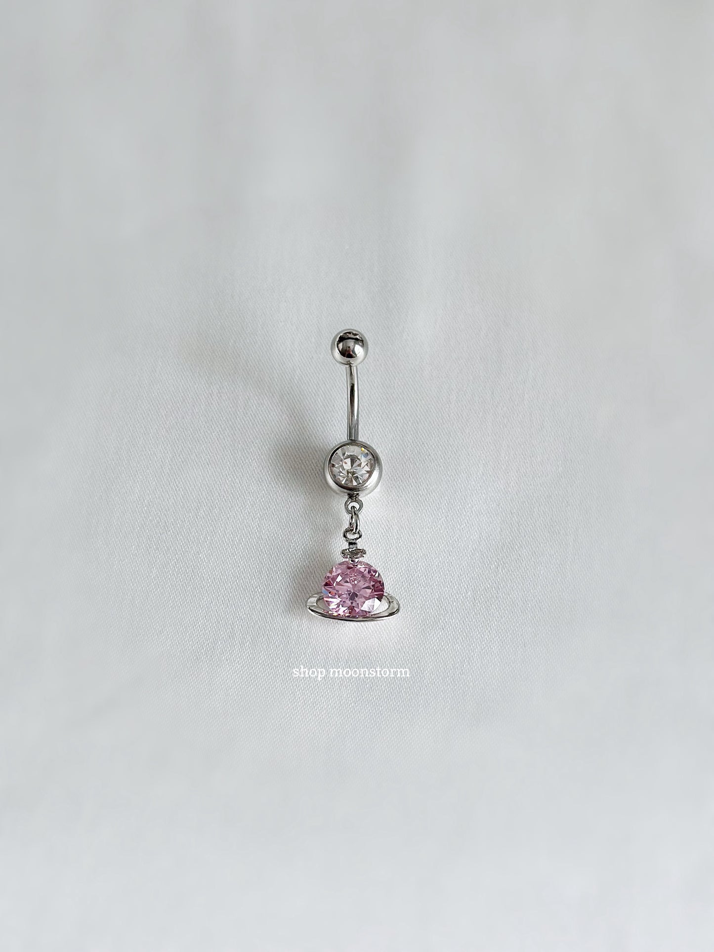 Pink Orb Planet Belly Ring