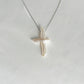 Freshwater Pearl Cross Necklace (Silver Version)