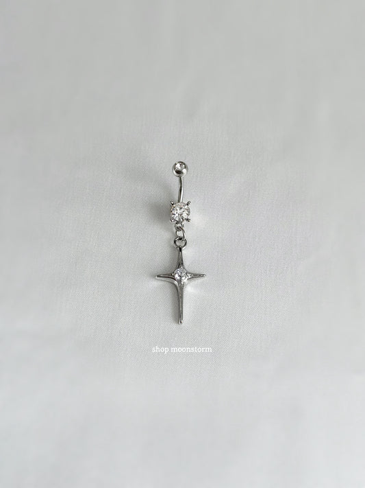 Silver Starlight Belly Ring