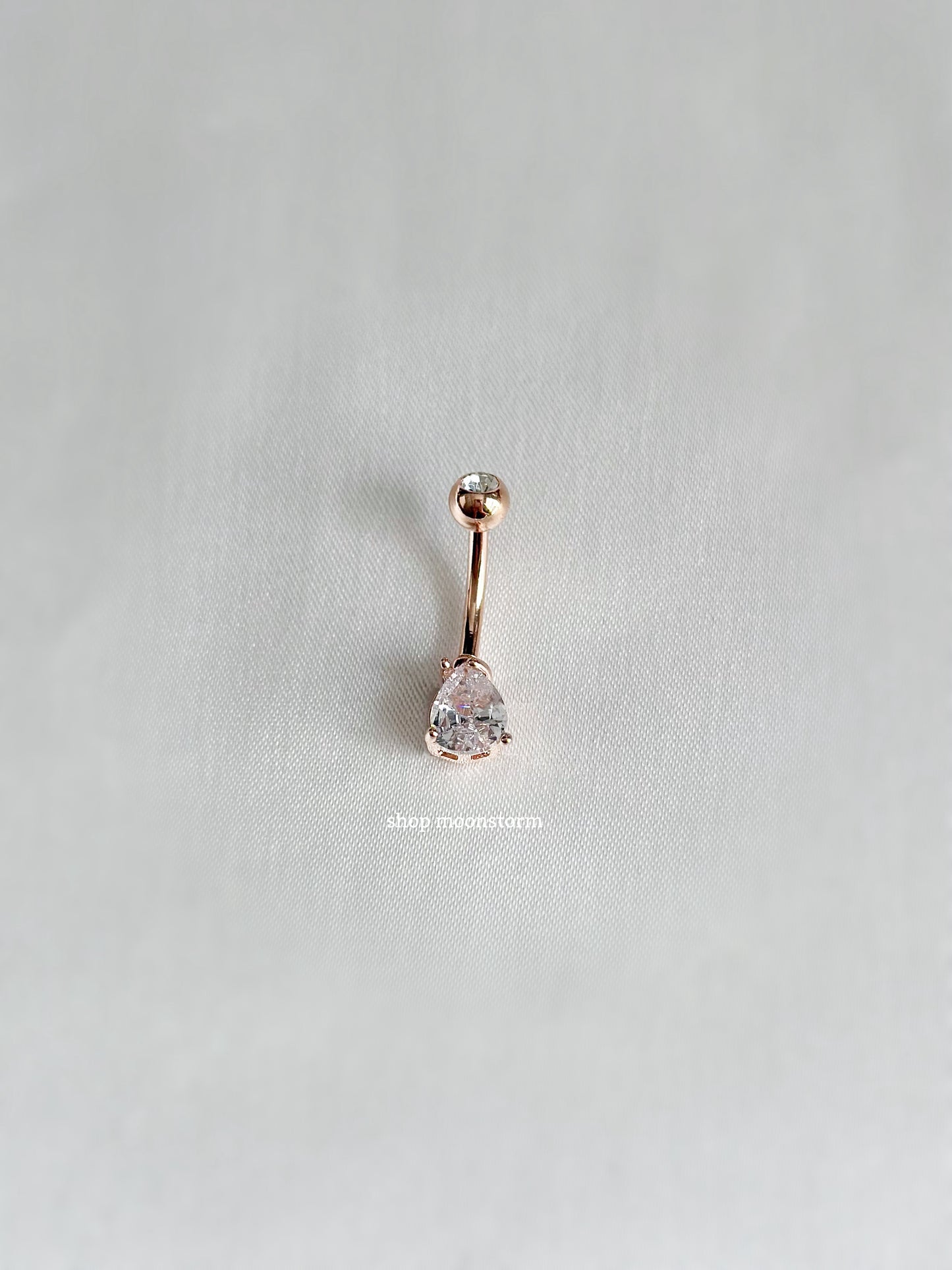 Rose Gold Teardrop Belly Ring