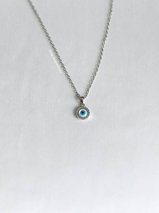 CZ Blue Evil Eye Necklace