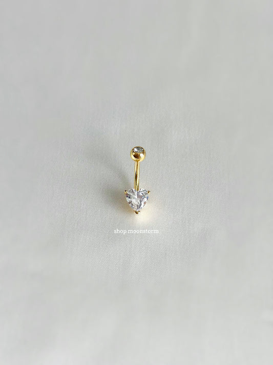 Gold Heart Belly Ring