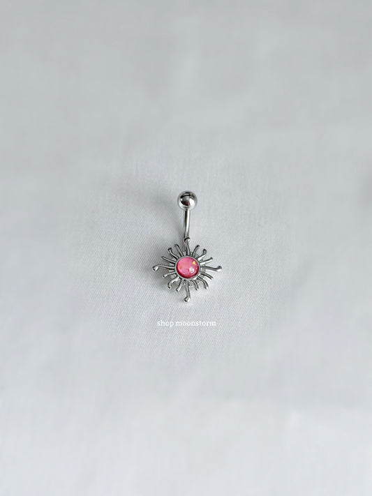 Coral Opal Sun Belly Ring