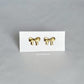 Gold Ribbon Bow Stud Earrings