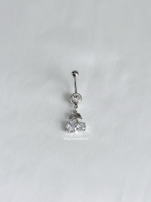 Silver Cherry Belly Ring