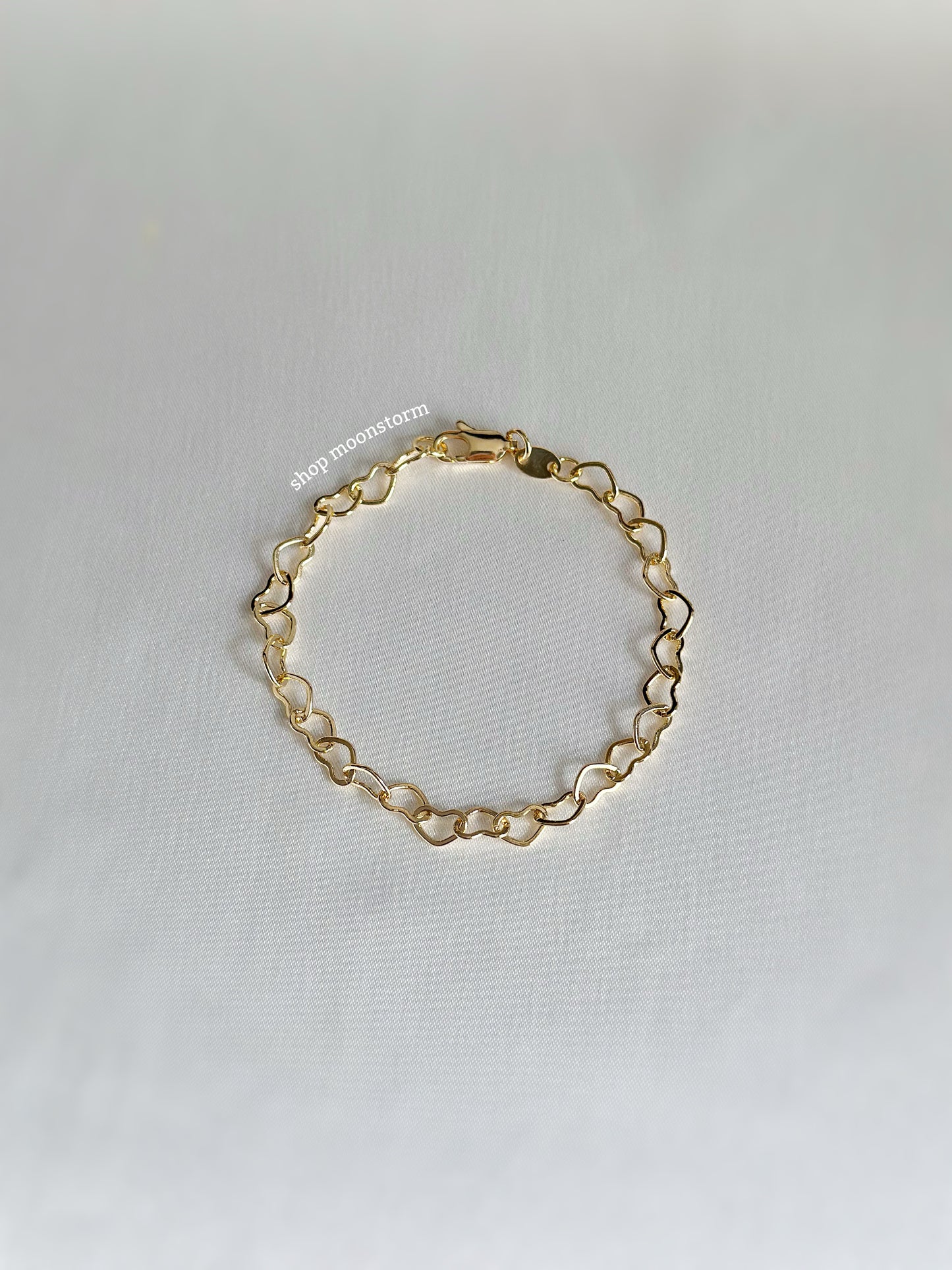 Gold Heart Link Bracelet