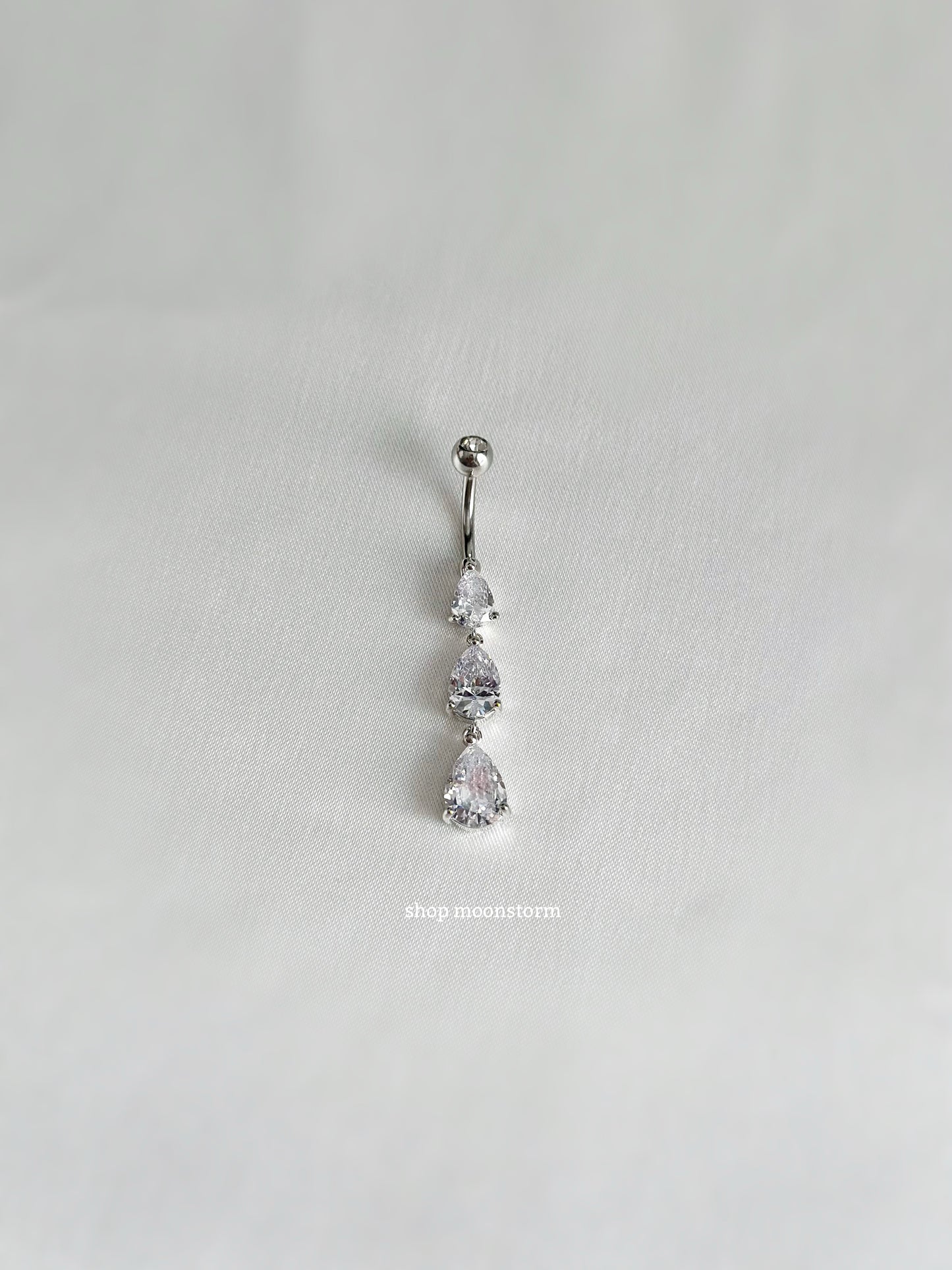 Silver Triple Teardrop Belly Ring