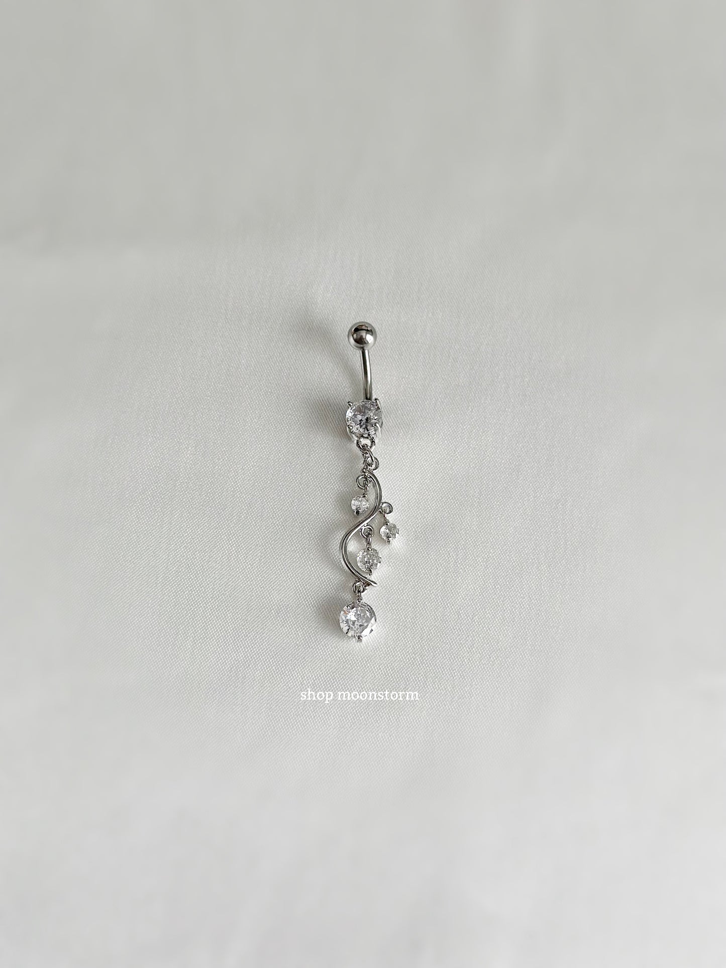 Silver Elegant Dangle Belly Ring