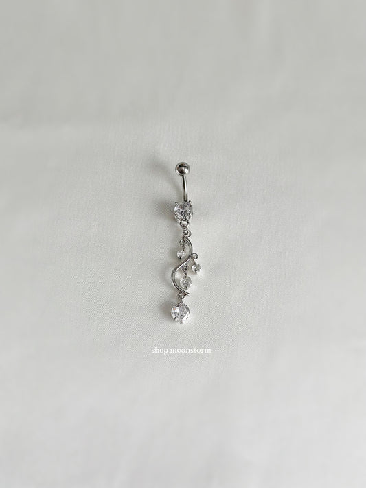 Silver Elegant Dangle Belly Ring