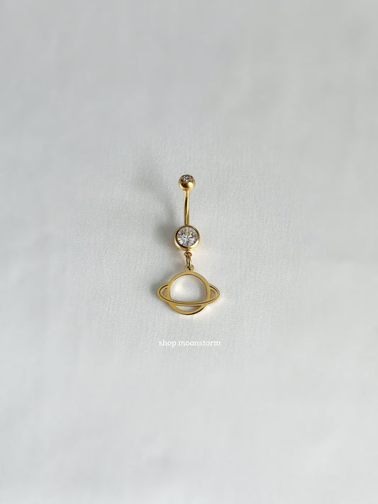 Gold Rings of Saturn Belly Ring