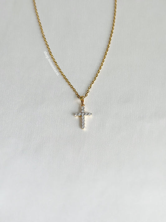 Gold Diamond Cross Necklace II