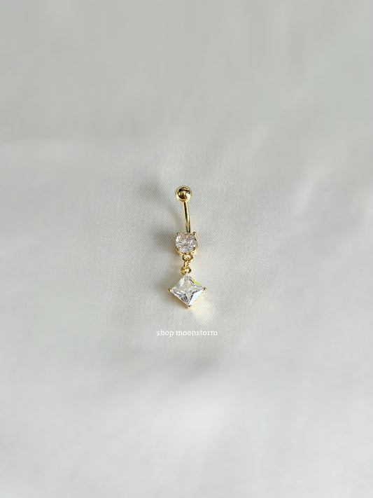 CZ Gold Diamond Belly Ring